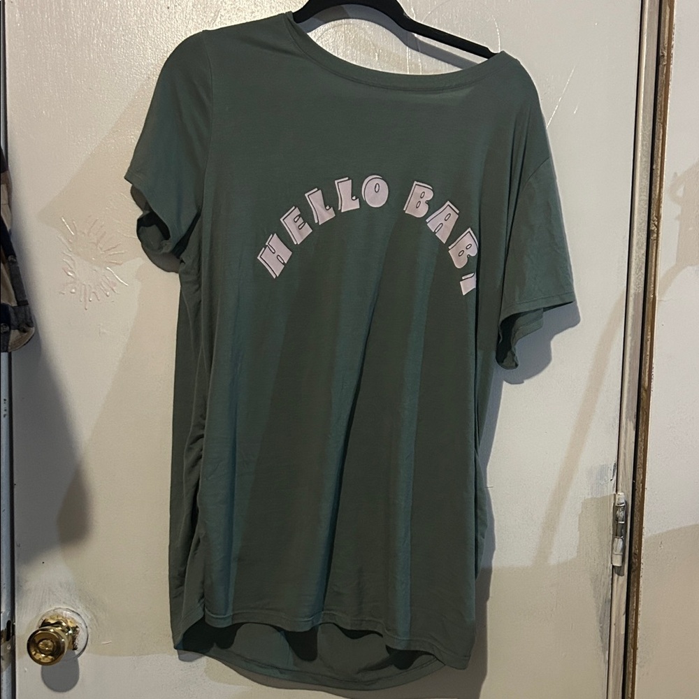 Sonoma Green Short Sleeve Tee with Pink Lettering